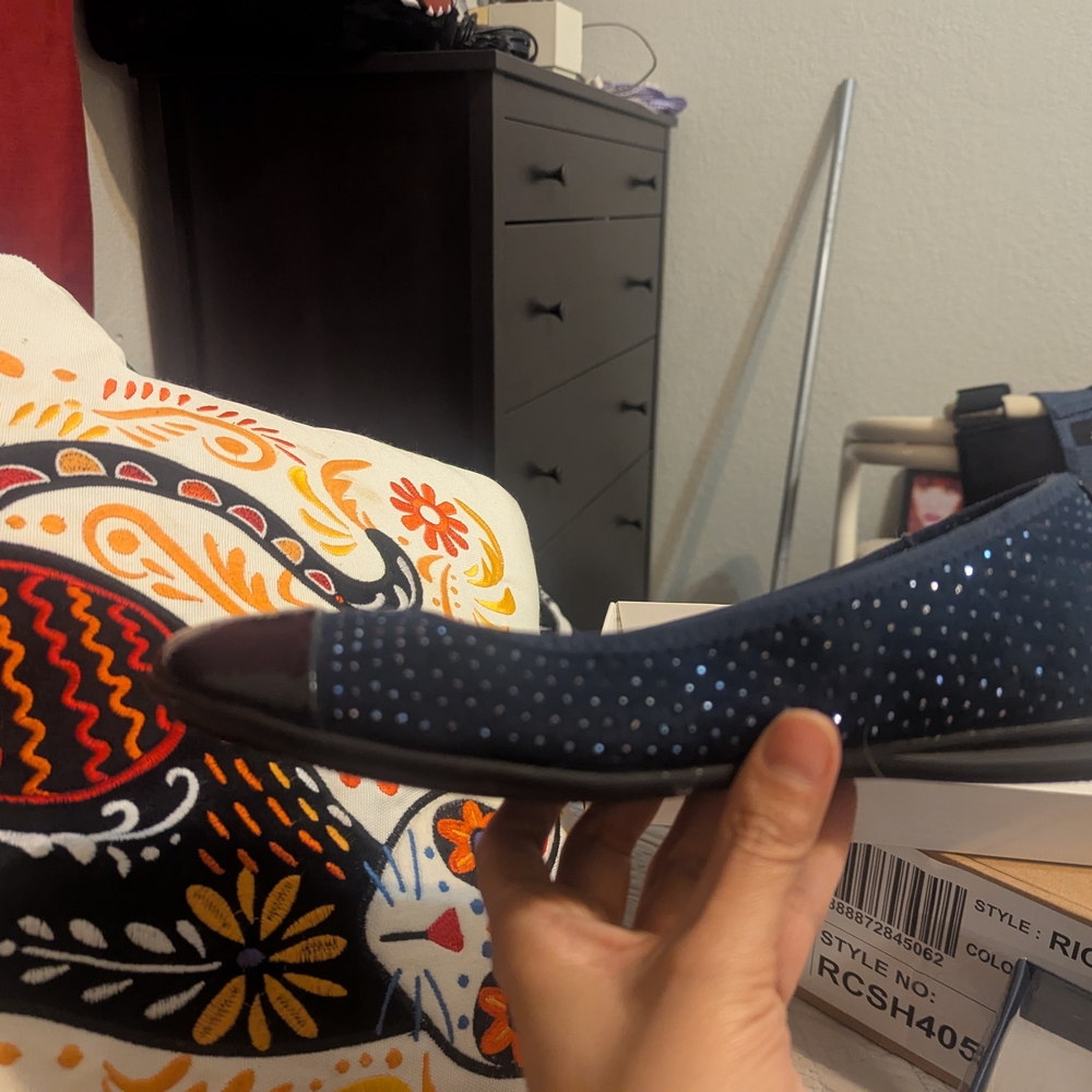 Karen Scott Women's Navy Blue Studded Flats - Picture 7 of 12